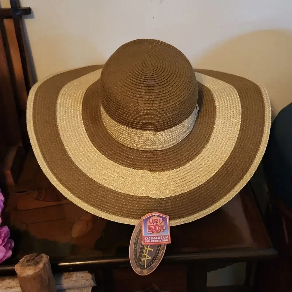 Scala Big Brim Braid Sun Hat NWT